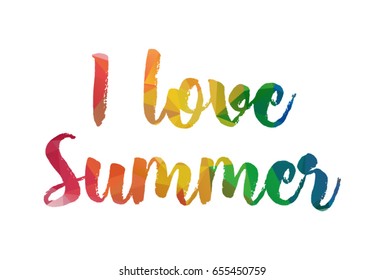 I love summer vector quote multicolor