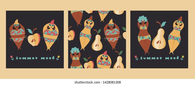 I love summer. Vector templates with fun summer illustration. Design element for summer concept and other use.