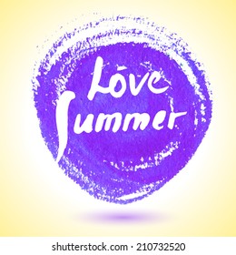 love summer. Vector watercolor circle splashes