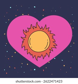 I love Sun isolated concept. Flat graphic design cartoon illustration
