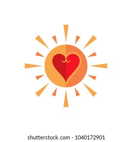 Love Sun Logo Icon Design
