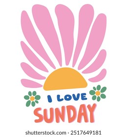I LOVE SUNDAY WOMEN T SHIRT DESIGN LATEST IDEA