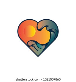 Love Sunset Logo Vector