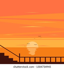 Love Sunset simple illustration
