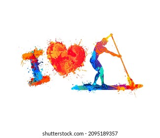 Me encanta la pizarra. Símbolo vectorial de la pintura de salpicadura
