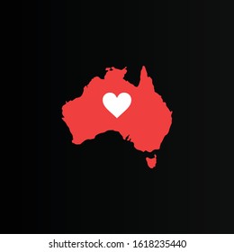 Love Support Australia Bushfire  Logo Icon