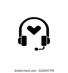 Love Support icon glyph style design. Love Support vector illustration. isolated on white background.