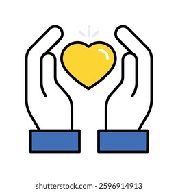 Love Support vector filled outline icon. EPS 10 file