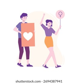 Amor y Ilustración vectorial de la Asistencia que puede editar o modificar fácilmente
