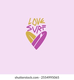 love surf logo and signs