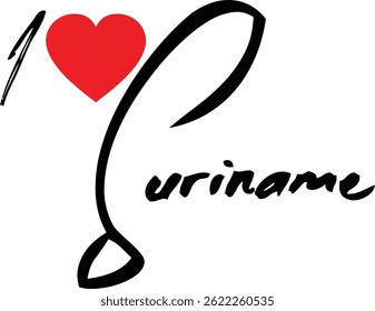 I Love Suriname Nom Country En Grunge Typographie De Texte