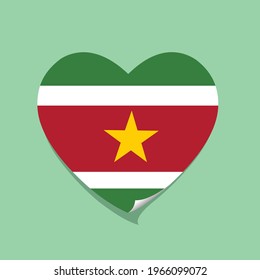 I love Suriname flag heart vector illustration