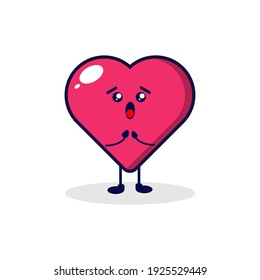 Love surprised cute character illustration