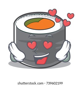 In love sushi cartoon character style