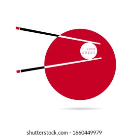 love sushi icon illustration in red color