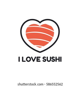 I love sushi logo template