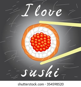 I love sushi on a black background.