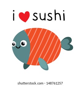 i love sushi. Vector illustration