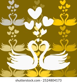 love swan stencil art abstract seamless geometric graphic watercolor pastel  artwork decoration vector ethnic simple template wallpaper print fabric pattern doodle cute curve line hand drawn shadow

