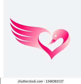 Love Swan Template Logo