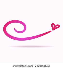 Love swash, a hand drawn symbol of dynamic relationship