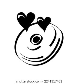 love sweet donut valentines day doodle icon