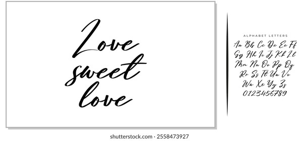 Love sweet love. Lettering phrase isolated on white background. Design element