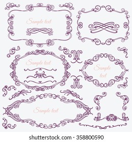 Love swirls borders and frames with heart, Valentines day, Wedding invitation, say about your feelings to person whom you love.