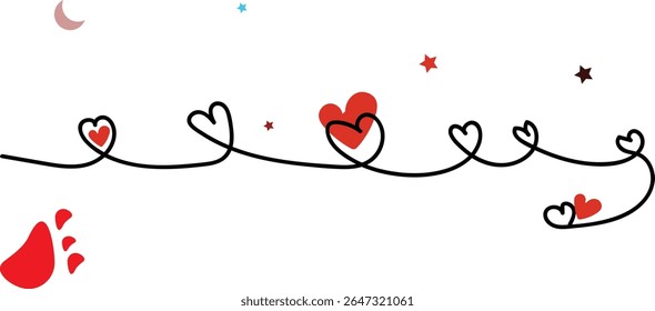 Love Swirls Cute Decorative Heart Border

