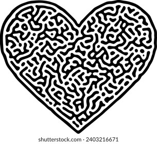Love Symbol in Abstract Pattern Texture Background Vector Illustration