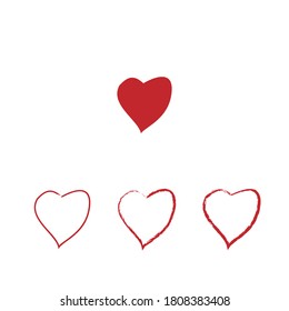 Símbolo de amor con efecto de pincel