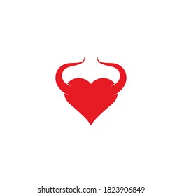 Love symbol with devil horn logo concept icon design 