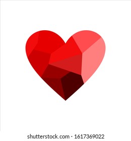 love symbol and geometric logo design vector