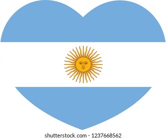 Love symbol. Heart flag icon. Vector illustration.Argentina flag in a heart shape, Argentina, Argentina flag vector, vectoral flag, travelling, language school, language course, language, heart, 