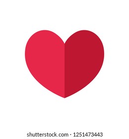 Love symbol, heart icon, flat style vector design