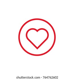 Love symbol, heart icon, linear vector