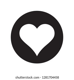 Love symbol, heart inside a circle, vector icon illustration