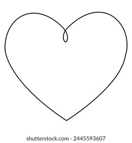 Love symbol. heart line icon, outline vector logo illustration, Isolated heart on a white background