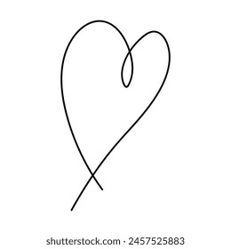 Love symbol. heart line icon, outline vector logo illustration, Isolated heart on a white background