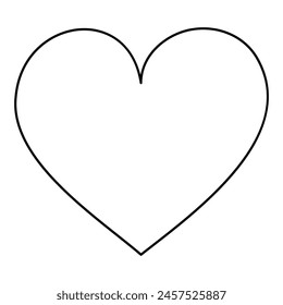 Love symbol. heart line icon, outline vector logo illustration, Isolated heart on a white background