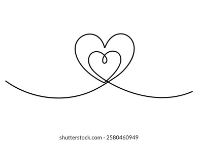 Love symbol heart line icon outline vector logo illustration Isolated heart on a white background
