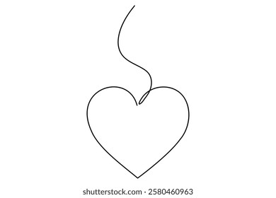 Love symbol heart line icon outline vector logo illustration Isolated heart on a white background
