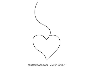 Love symbol heart line icon outline vector logo illustration Isolated heart on a white background
