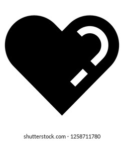 Love symbol, heart solid icon