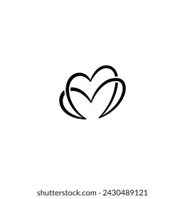 love symbol icon flat vector logo design