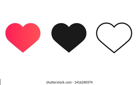 Love symbol icon set, heart symbol. Heart illustrations. Vector EPS10