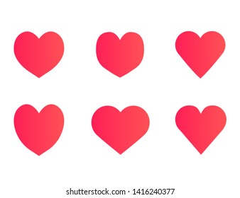 Love symbol icon set, heart symbol. Heart illustrations. Vector EPS10