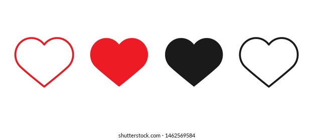 Love symbol icon set, heart symbol. Heart illustrations. Vector EPS10