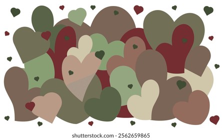 Love symbol icon set. Love symbol. Many hearts in one color scheme. ESP 10.