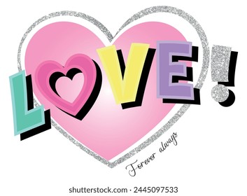 love symbol icon set, love symbol vector, t-shirt girl, slogan, vector, heart.